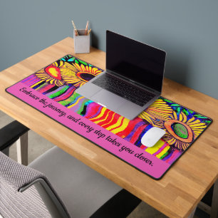 WASSERFLIESSER IN FUNKY STRIPE-DESIGN SCHREIBTISCHUNTERLAGE