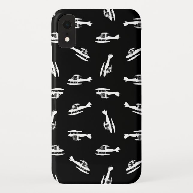 Wasserflugzeug-Silhouetten-Druckmuster-Design Case-Mate iPhone Hülle (Rückseite)