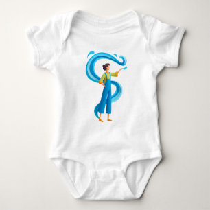 Wasserflussstudie - Blue Swirl Science Art Kids Baby Strampler