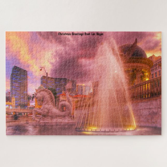 Wasserfontänen in Las Vegas Jigsaw Puzzle (Horizontal)
