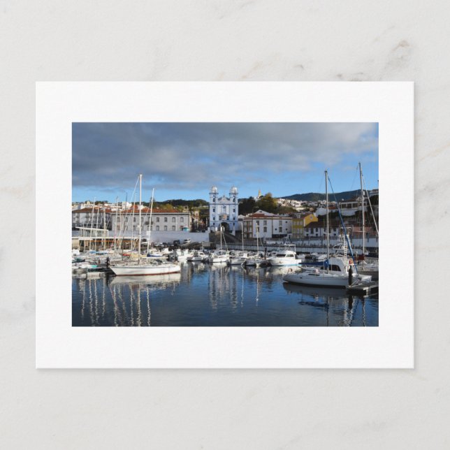 Wasserfront: Angra do Heroismo, Terceira, Azoren Postkarte (Vorderseite)