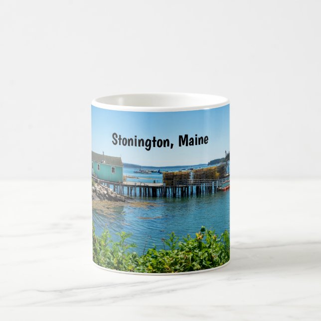 Wasserfront in Stonington, Maine Kaffeetasse (Mittel)