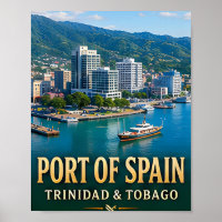 Wasserfront von Port of Spain und karibische Energ