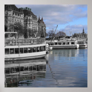Wasserfront von Stockholm Poster