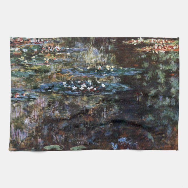Wassergarten in Giverny, Frankreich, von Claude Mo Geschirrtuch (Horizontal)