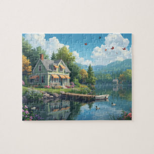 Wassergrundstück Cottage Seehäuschen Enten Sommer