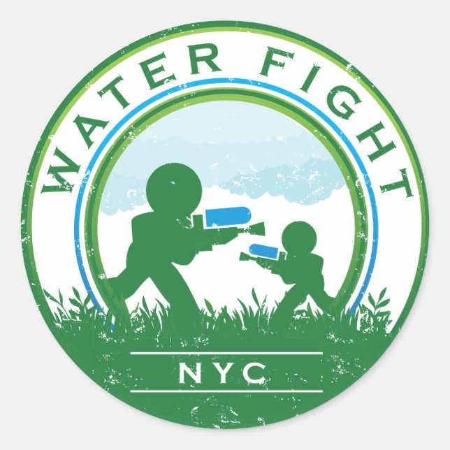 WasserKampf NYC-Aufkleber Runder Aufkleber (Vorderseite)