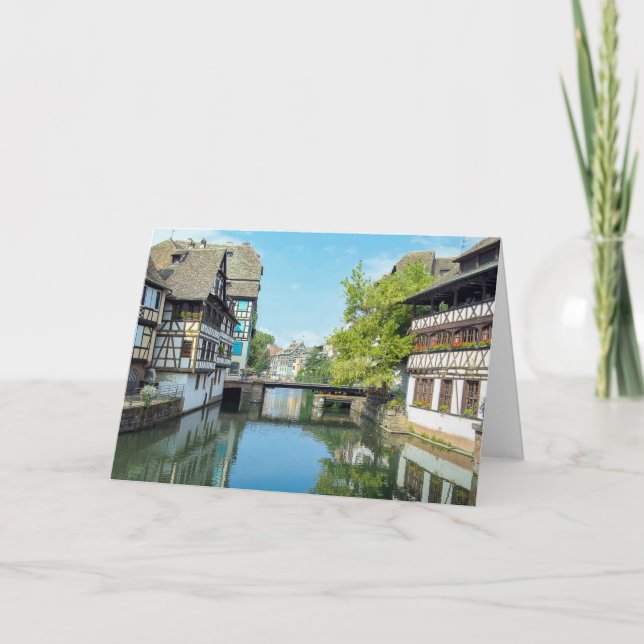 Wasserkanal in Straßburg Frankreich Karte (Vorderseite)