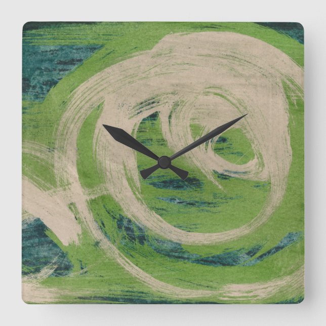 Wasserkante Quadratische Wanduhr (Vorderseite)