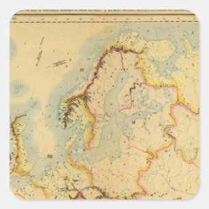 Wasserkarte Europas Quadratischer Aufkleber