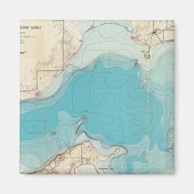 Wasserkarte Mendota Magnet (Vorne)