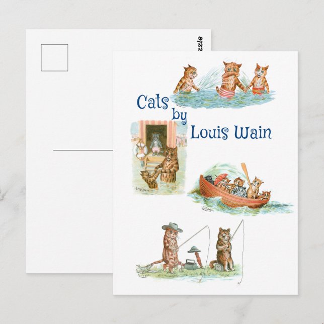 Wasserkatzen von Louis Wain Postkarte (Vorne/Hinten)