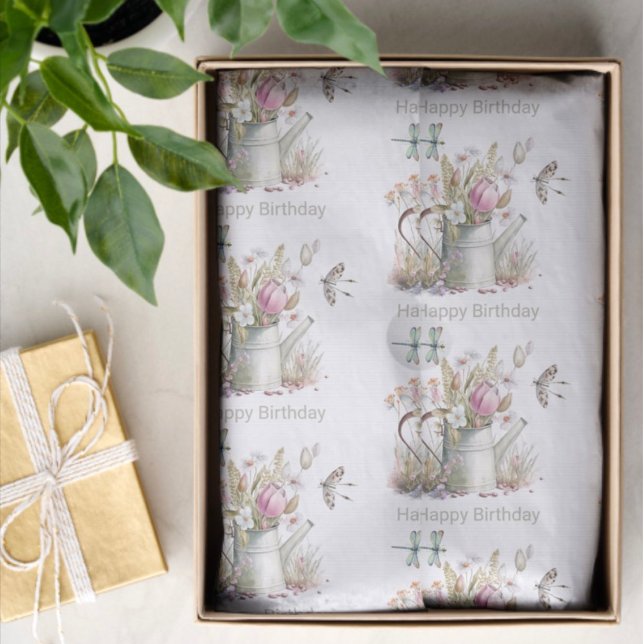 Wasserkocher, Blume und Libellen Wasserfarben Seidenpapier (Von Creator hochgeladen)