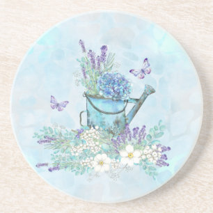 Wasserkocher mit Blume und Schmetterlingen im Somm Getränkeuntersetzer