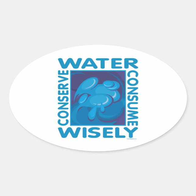 Wasserkonservierung Ovaler Aufkleber (Vorderseite)