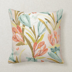 Wasserkrokus Lila Pfirsich PastellOrchidea Blumen Kissen