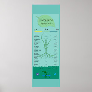 Wasserkulturplakat der Pflanzen-pH, 12" x 6" Poster