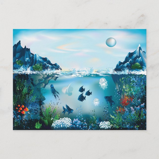 Wasserlandschaft Postkarte (Vorderseite)