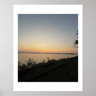 Wasserlandschaft Sonnenuntergang Poster