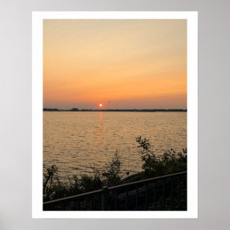 Wasserlandschaft Sonnenuntergang Poster