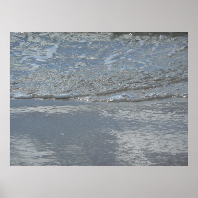 Wasserlappen auf Abstrakter Fotografie am Strand Poster (Vorne)