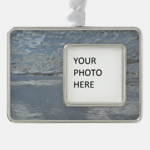 Wasserlappen auf Abstrakter Fotografie am Strand Rahmen-Ornament Silber