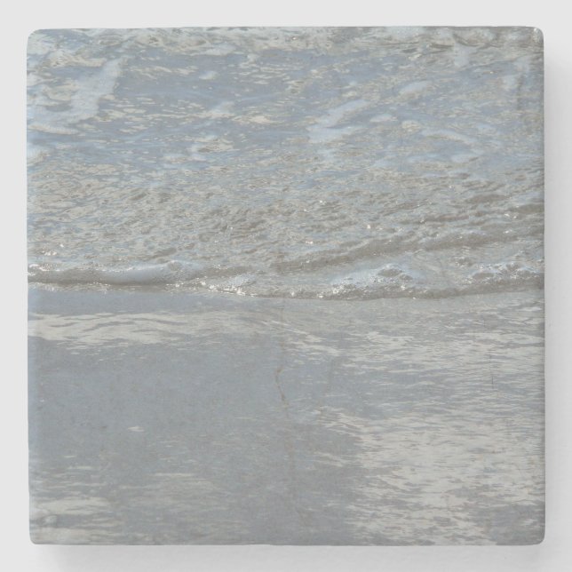 Wasserlappen auf Abstrakter Fotografie am Strand Steinuntersetzer (Vorderseite)