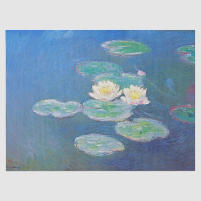 Wasserläufe, Abend nach Monet Seidenpapier (Vorderseite)