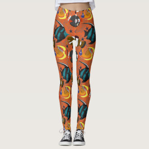 Wasserlebewesen Muster   Ozean Unterwasserleben 42 Leggings