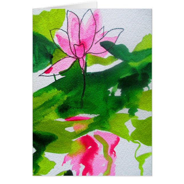 Wasserlilie abstrakte Aquarell Blume (Vorne)