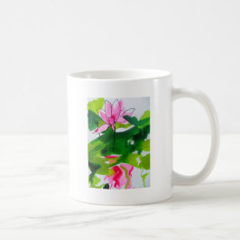 Wasserlilie abstrakte Aquarell Blume Kaffeetasse