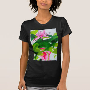 Wasserlilie abstrakte Aquarell Blume T-Shirt