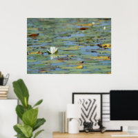 Wasserlilie Blume Wasserfarben-Poster