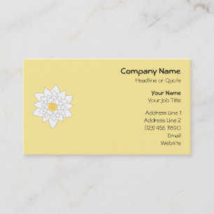 Wasserlilie-Blume Weiß und Gelb. Art 2 Visitenkarte