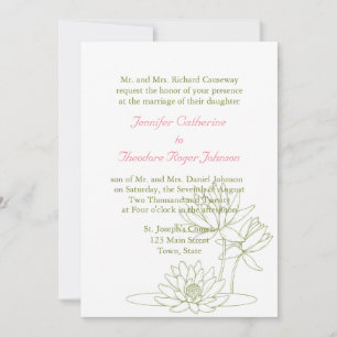 Wasserlilie Hochzeitseinladungen Blumenarbeit Einladung
