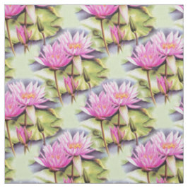 Wasserlilie lilypads rosa Aquarellstoffe Stoff