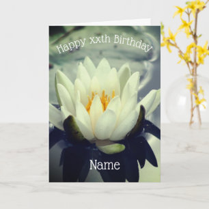 Wasserlilie Lotus Blume Personalisiert Geburtskart Karte