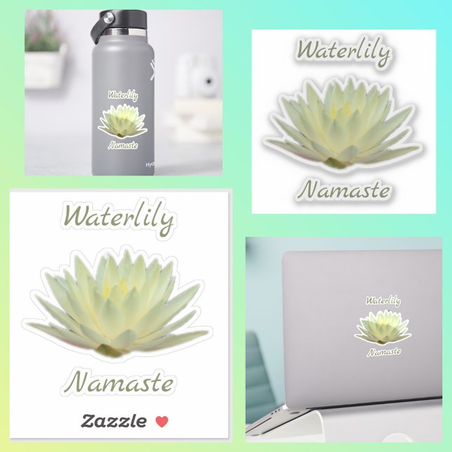 Wasserlilie Lotus Namaste Pastell Gelb Grün Aufkleber (Von Creator hochgeladen)