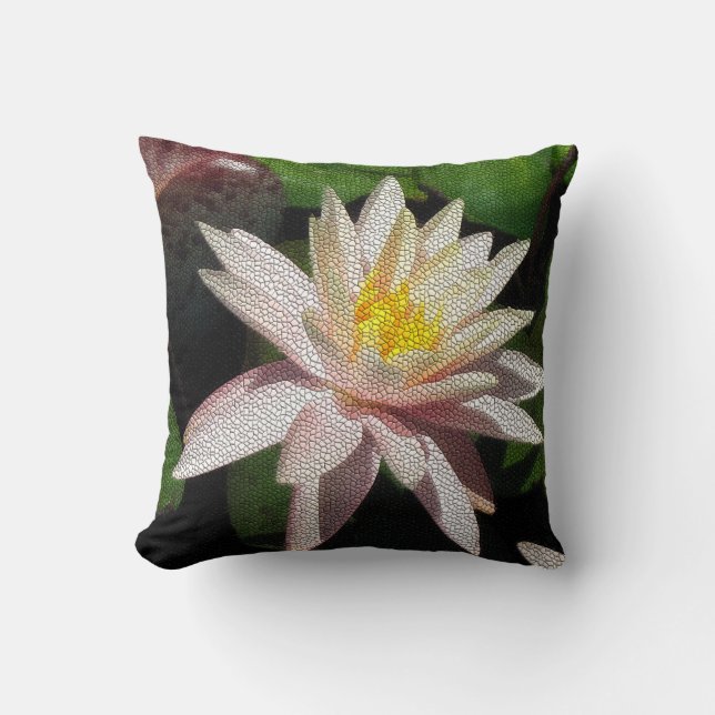 Wasserlilie Mosaic Throw Kissen (Vorderseite)