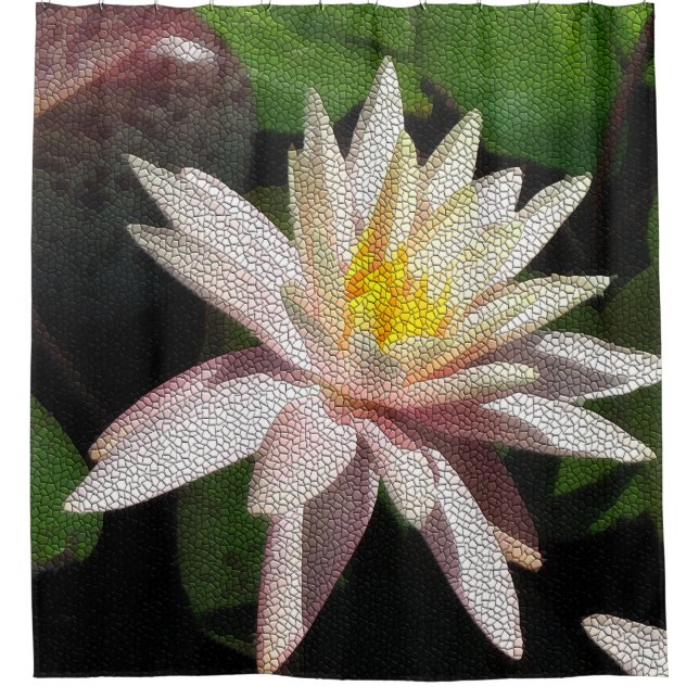 Wasserlilie Mosaikduschvorhang Duschvorhang (Vorderseite)