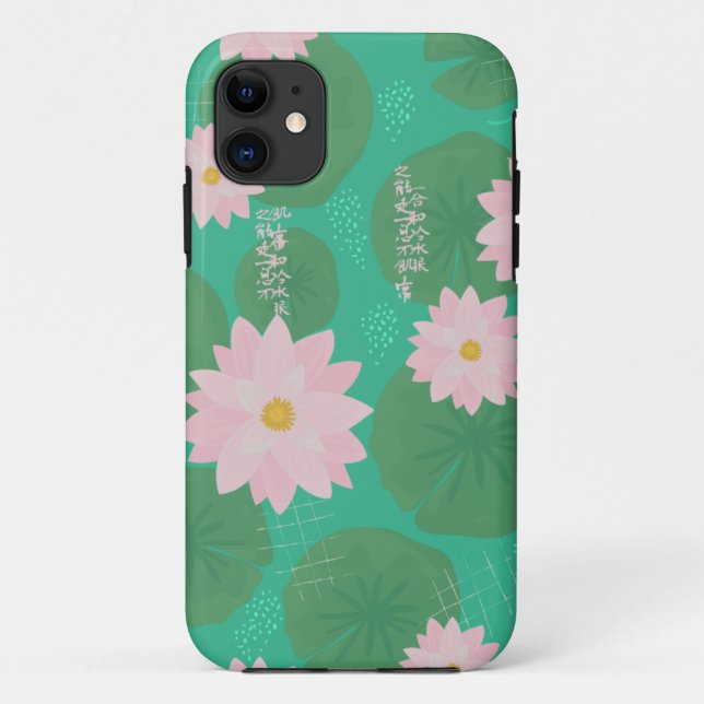 Wasserlilie Muster Case-Mate iPhone Hülle (Rückseite)