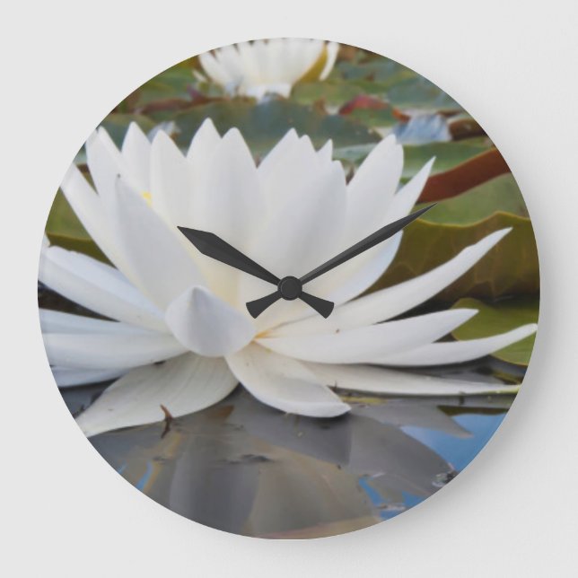 Wasserlilie (Nymphaea Odorata) auf Caddo Große Wanduhr (Vorderseite)