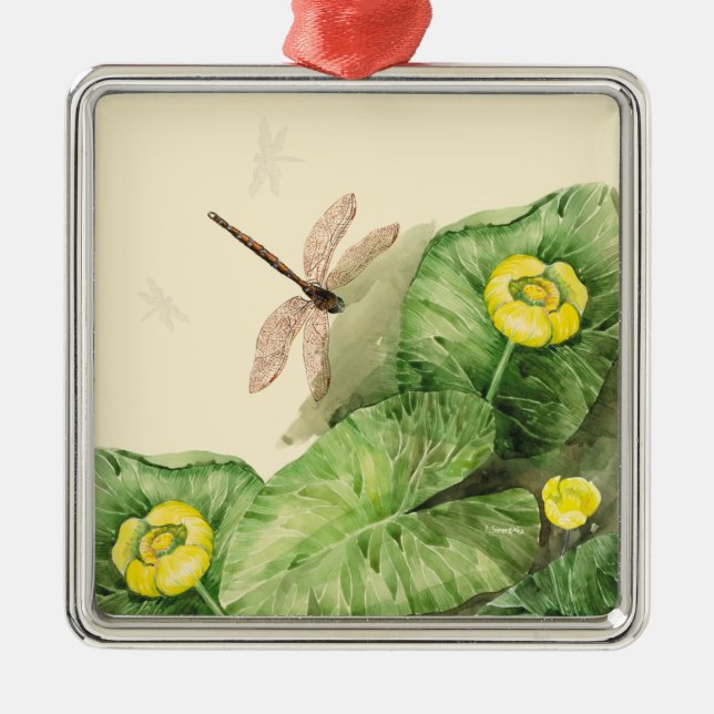 Wasserlilie Ornament Aus Metall (Vorne)