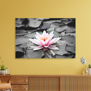 Wasserlilie Pflanze gesteppte Leinwand