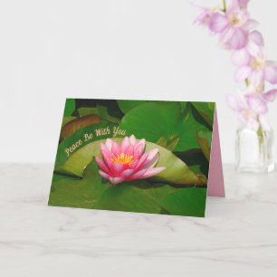 Wasserlilie PINK /'FRIEDEN MIT IHNEN SEIN' / BEILE Karte