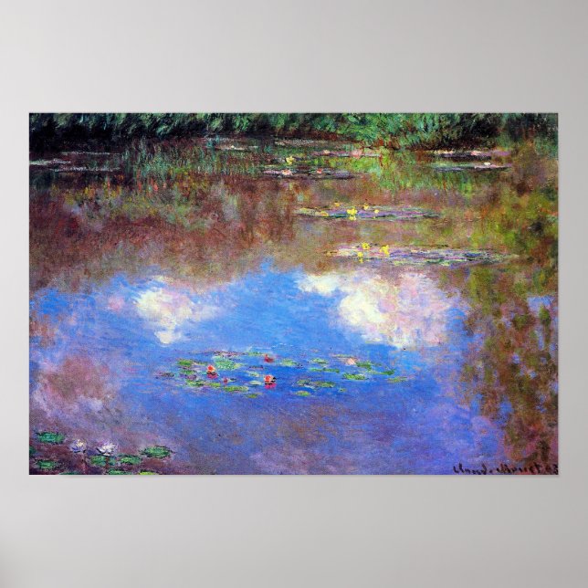 Wasserlilie Pond von Claude Monet, Vintage Kunst Poster (Vorne)