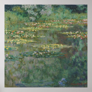 Wasserlilie Pond von Claude Monet, Vintage Kunst Poster