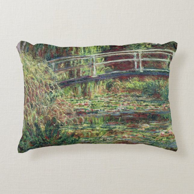 Wasserlilie-Teich Claudes Monet |: Rosa Harmony, Zierkissen (Vorderseite)