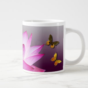 Wasserlilie und Schmetterlinge Jumbo-Tasse