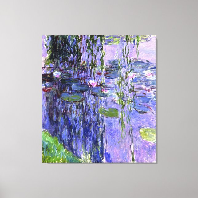 Wasserlilie Wasserteich Violett Reflektionen Impre Leinwanddruck (Vorderseite)